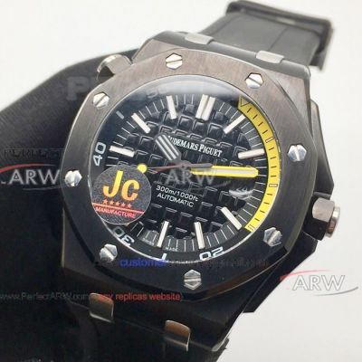 Perfect Replica Audemars Piguet Royal Oak Offshore Diver 3120 Watch Black & Yellow Dial